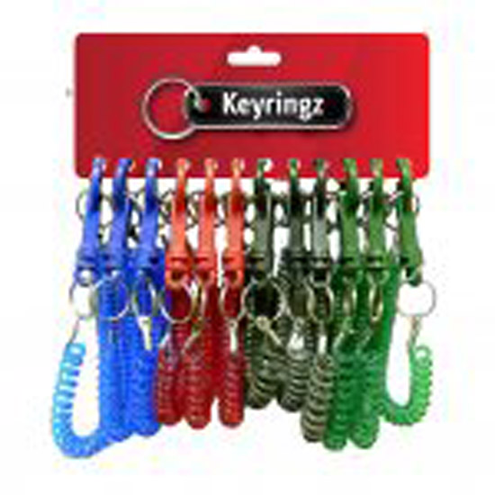 Coloured Spiral Key Rings