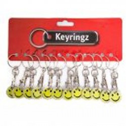 617 Trolley Coin Smiley Face key Rings